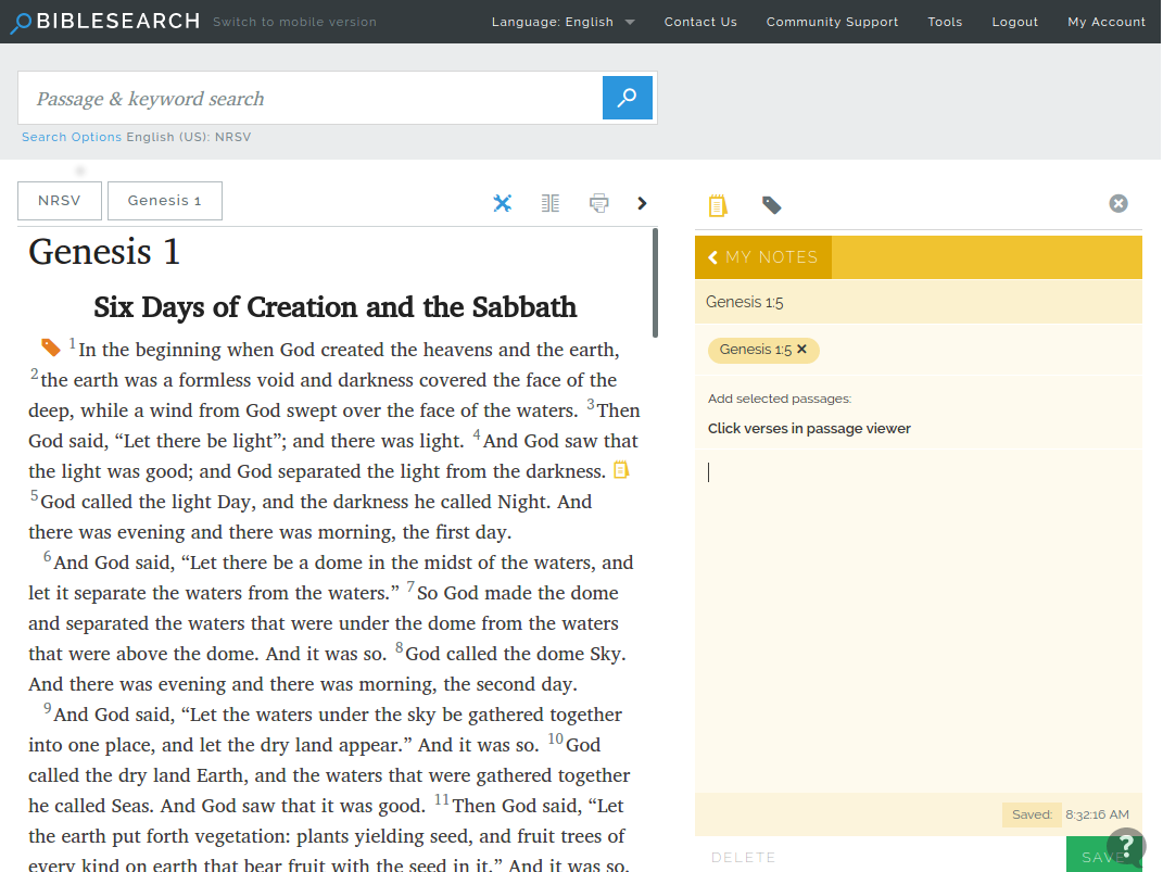 screenshot of bibles.org